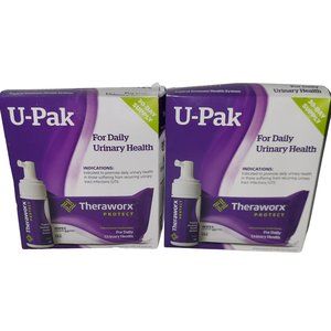 Lot of 2 Theraworx Protect U-Pak Daily Urinary Health - 60ct Wipes & 3.4oz Foam